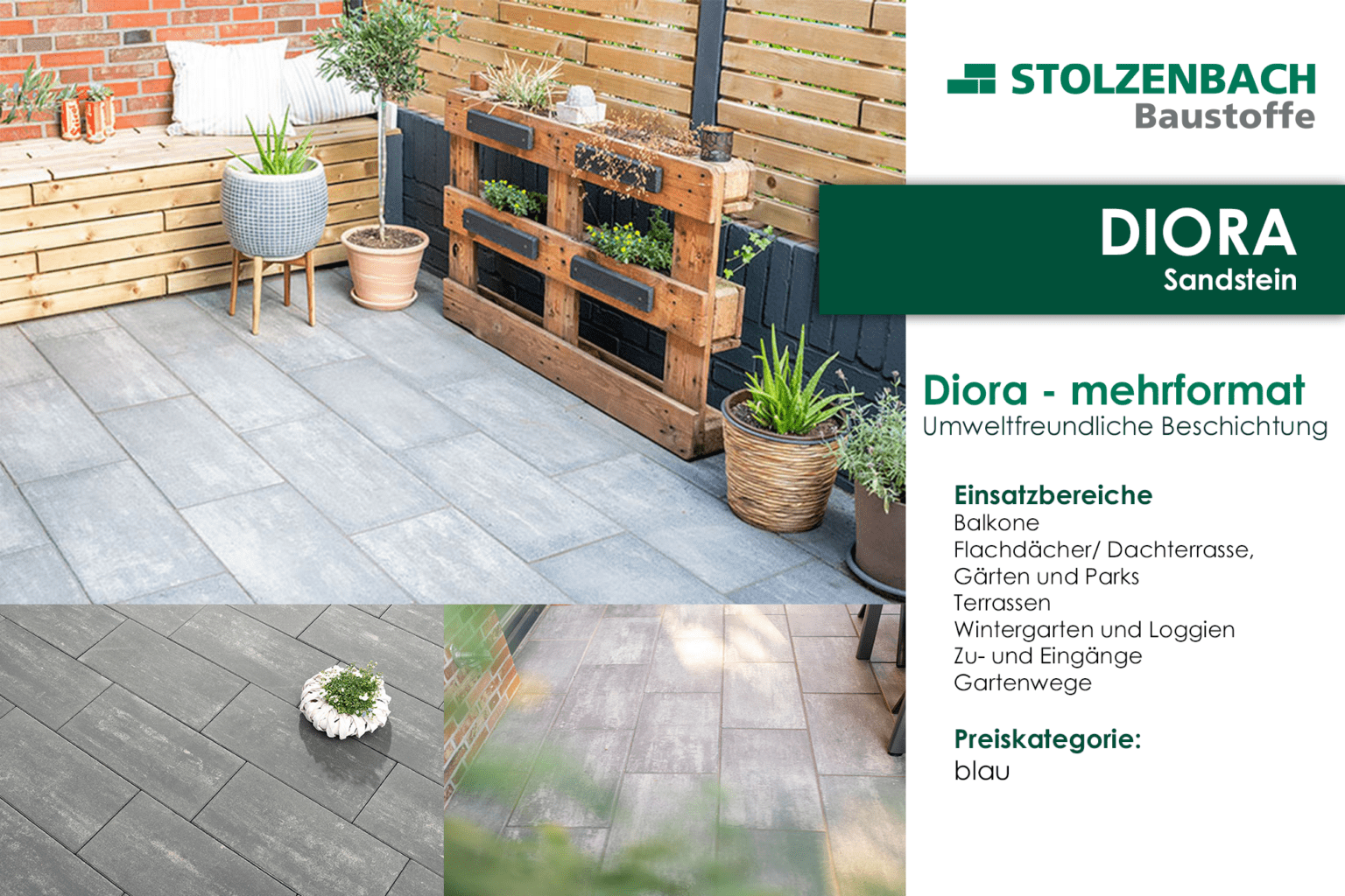Stolzenbach Baustoffe - Diora Terrassenplatte