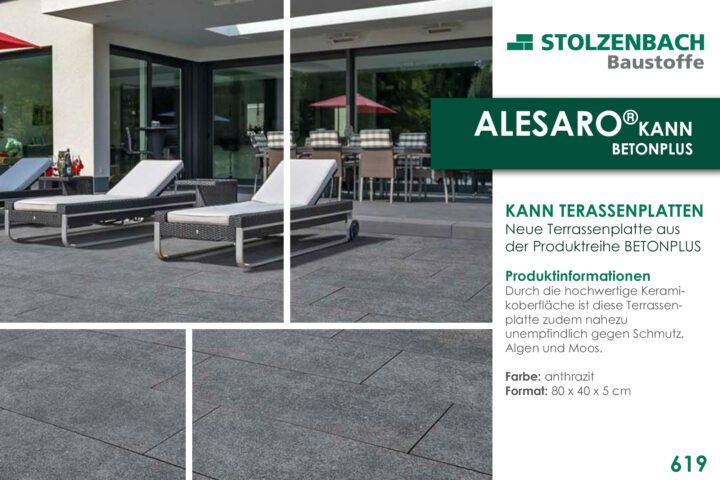 KANN Terrassenplatte Alesaro® BETONPLUS anthrazit