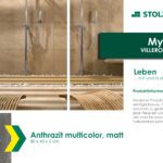 Fliese in Anthrazit Multicolor mit mattem Finish, 80x40 cm, von Villeroy & Boch.