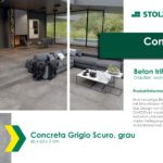 Dunkelgraue Fliese mit Terrazzo-Optik von Tagina Concreta Grigio Scuro.