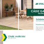 Multicolor Fliese aus Chalk mit einer Größe von 80 x 40 x 2 cm, geeignet für Gartenbereiche.