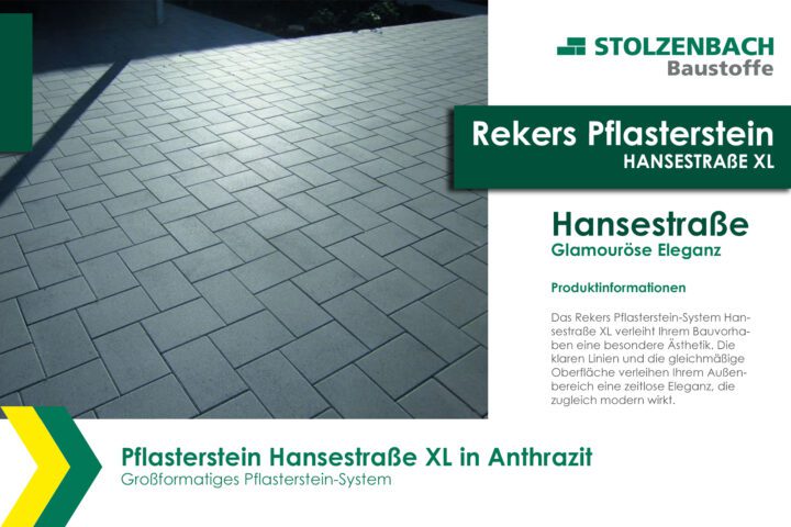 Rekers Pflasterstein Hansestraße XL in Anthrazit bei Stolzenbach-Baustoffe