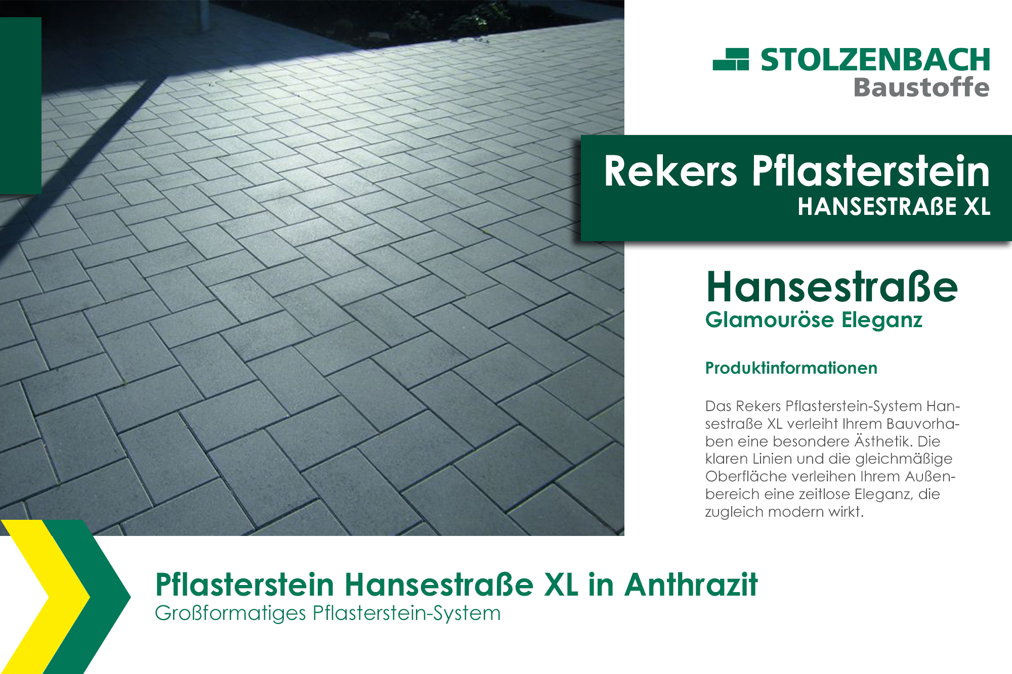 Rekers Pflasterstein Hansestraße XL in Anthrazit bei Stolzenbach-Baustoffe