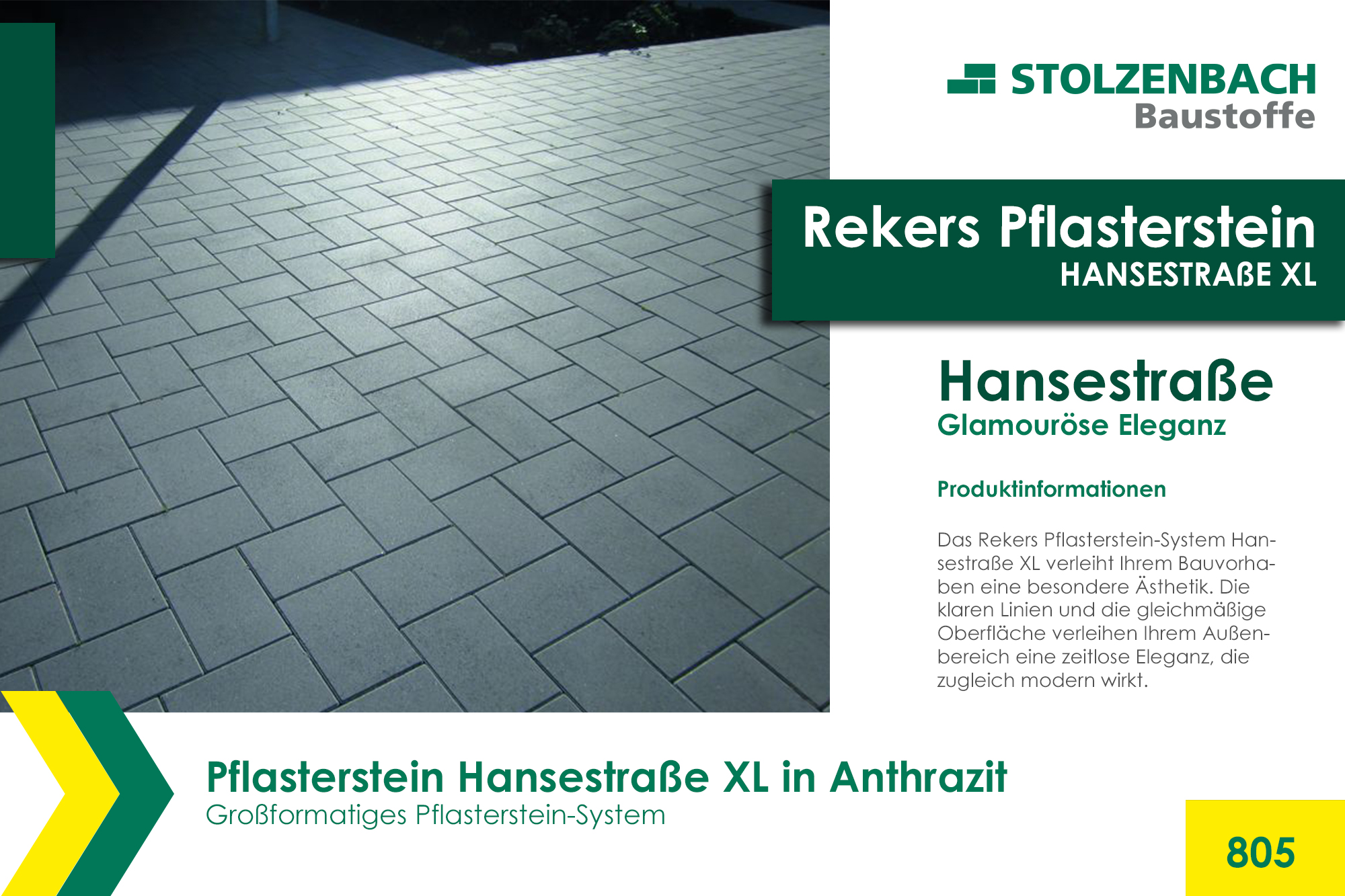 Rekers Pflasterstein Hansestraße XL in Anthrazit bei Stolzenbach-Baustoffe