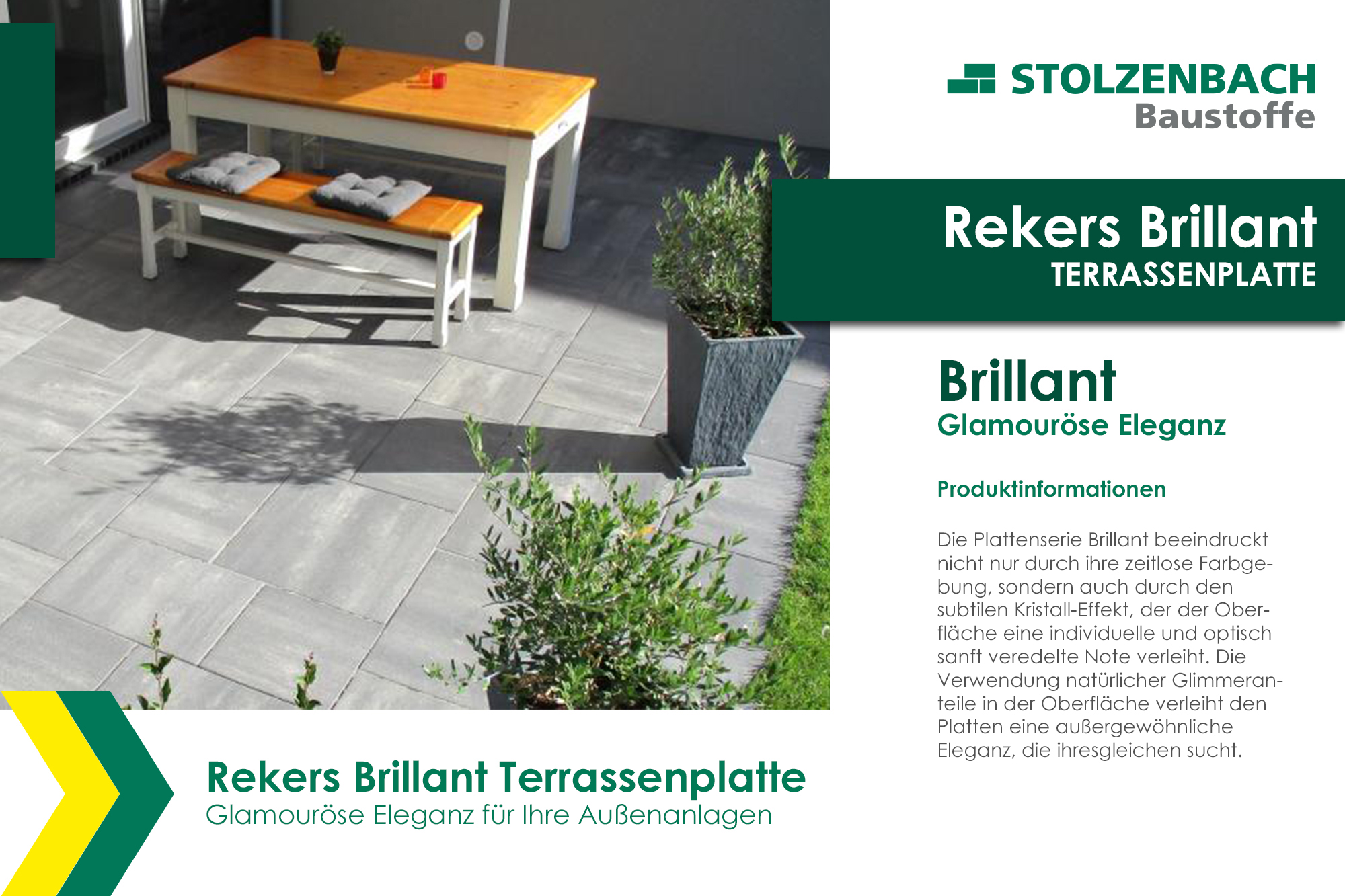 Rekers Terrassenplatte Brillant in Basalt-Grau