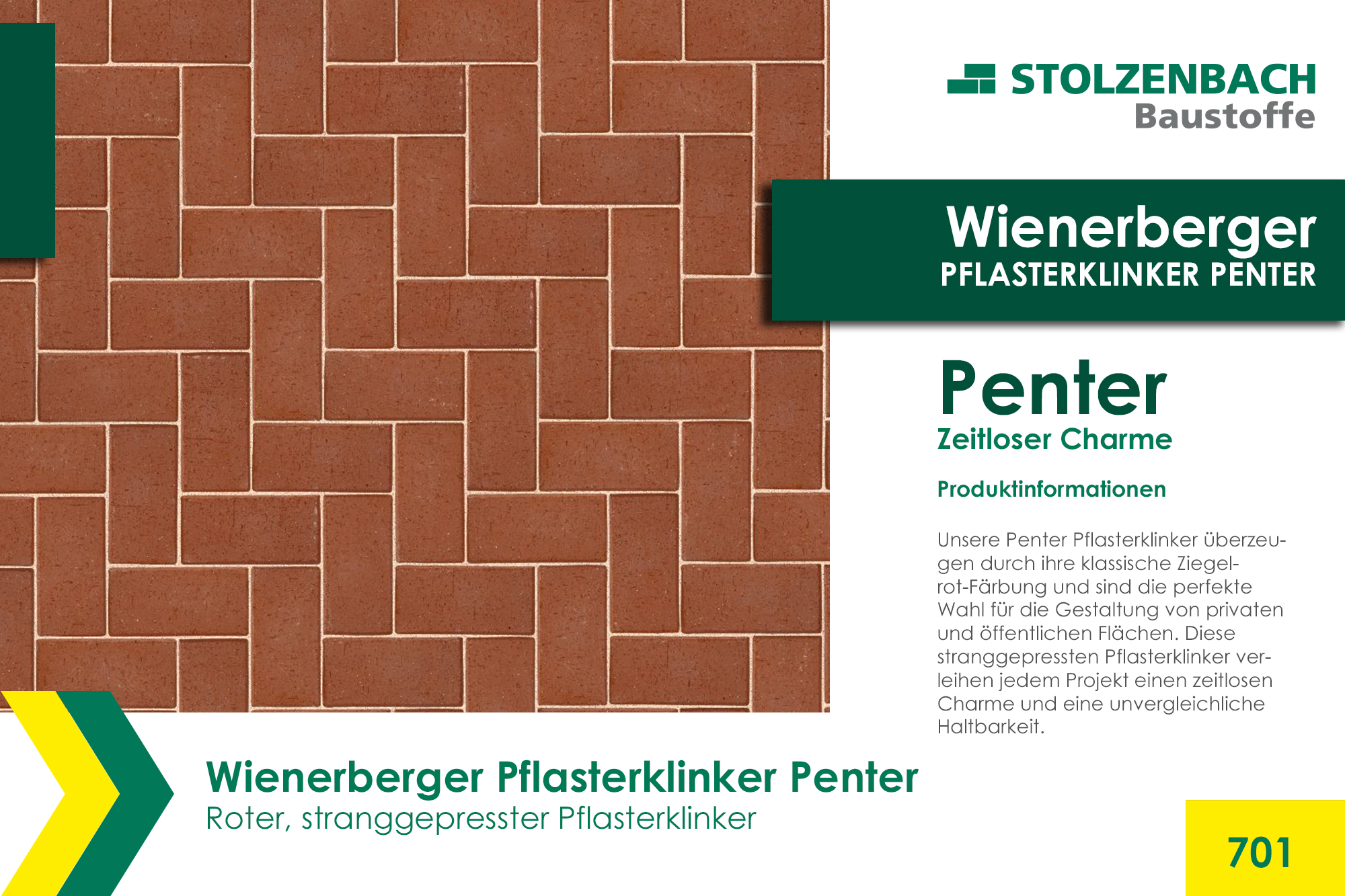 Wienerberger, Penter Pflasterklinker bei Stolzenbach Baustoffe