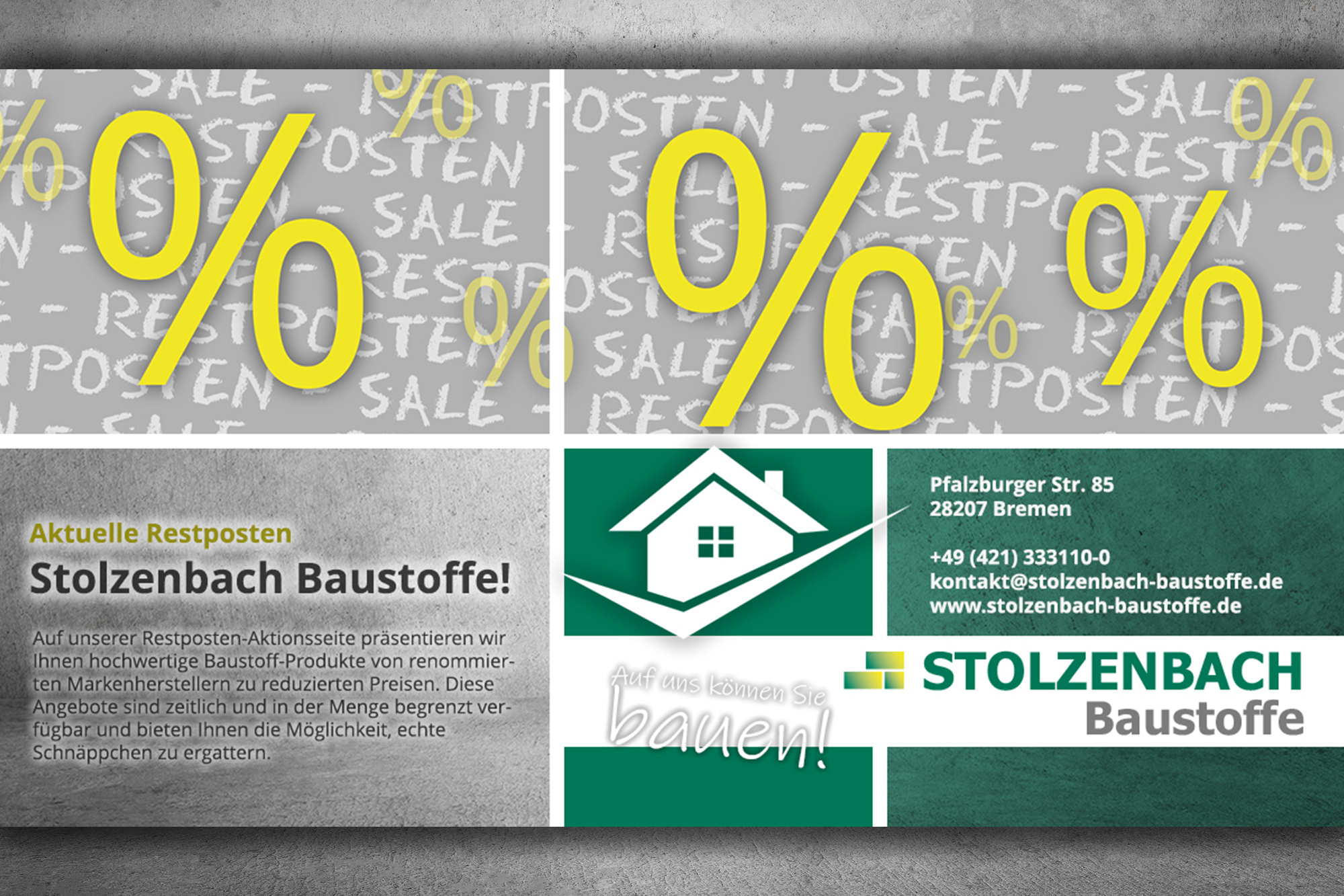 Aktuelle Restposten bei Stolzenbach Baustoffe