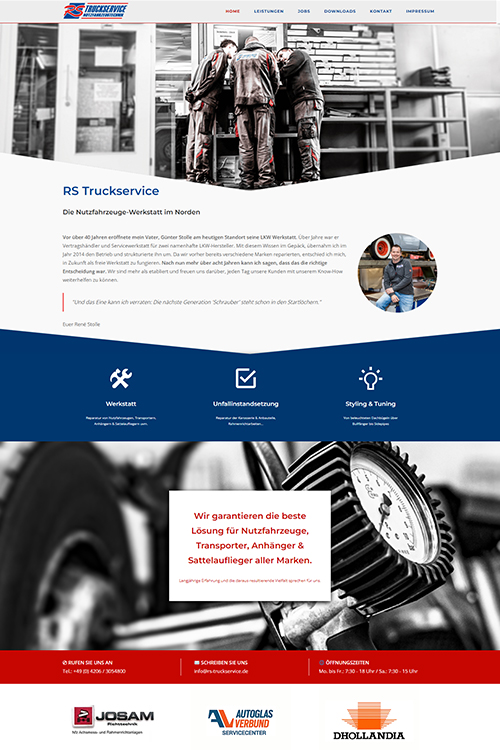 Webdesign für RS Truckservice