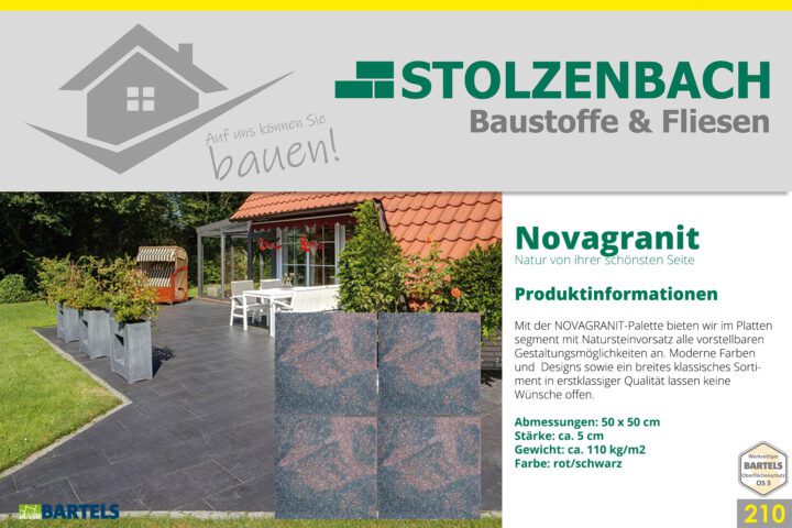 Bartels Terrassenplatte Novagranit rot-schwarz