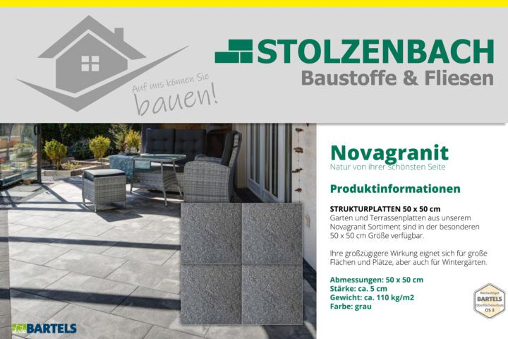 Novagranit-Platten 50 × 50 × 5 cm – robust und elegant