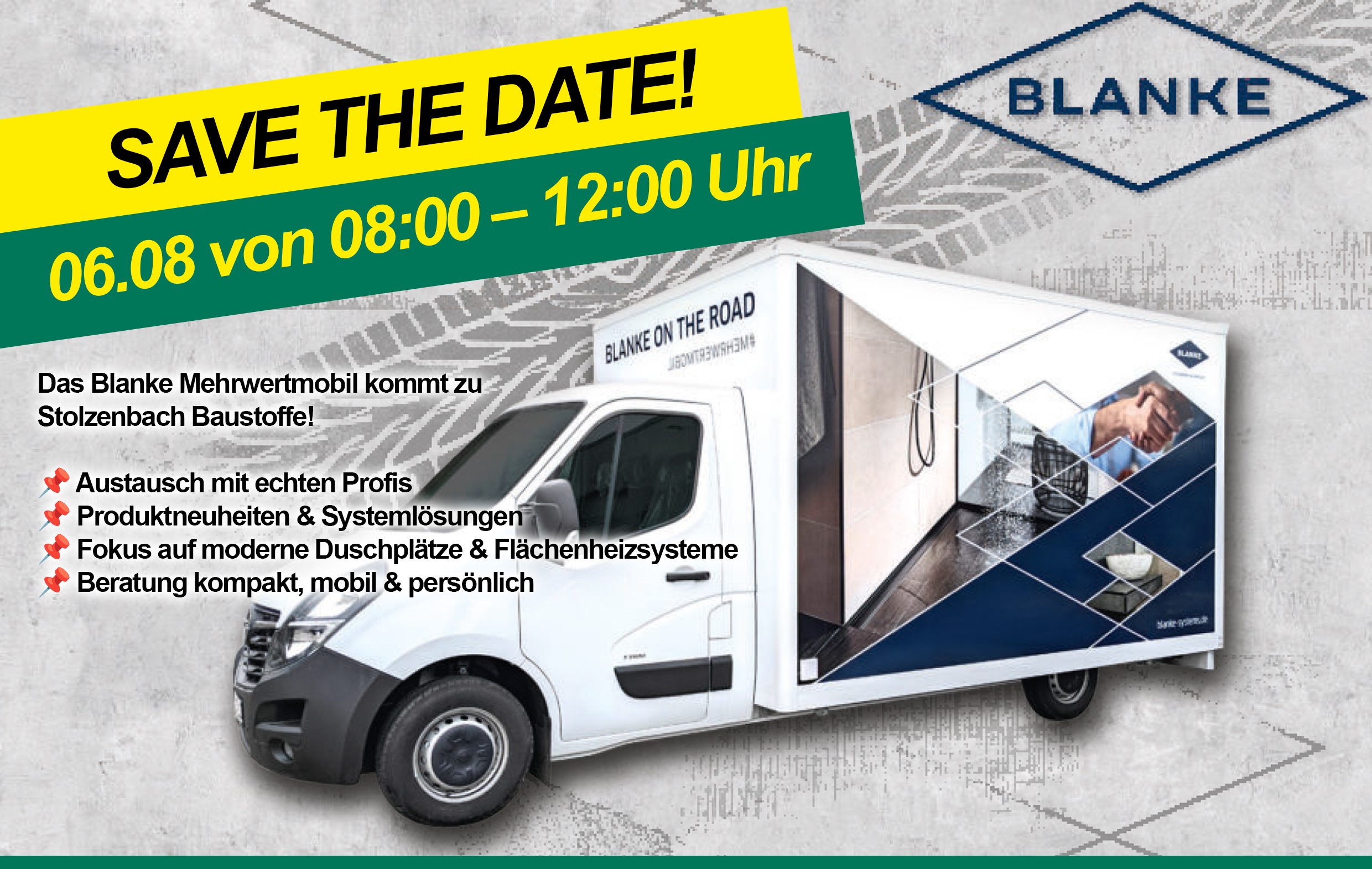 Event-Highlight im August: Das Blanke Mehrwertmobil bei Stolzenbach Baustoffe in Bremen