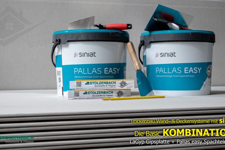 Siniat EASY Mix Spachtelmasse und LaGyp Gipsplatten für Trockenbau Wand- und Deckensysteme bei Stolzenbach Baustoffe Bremen