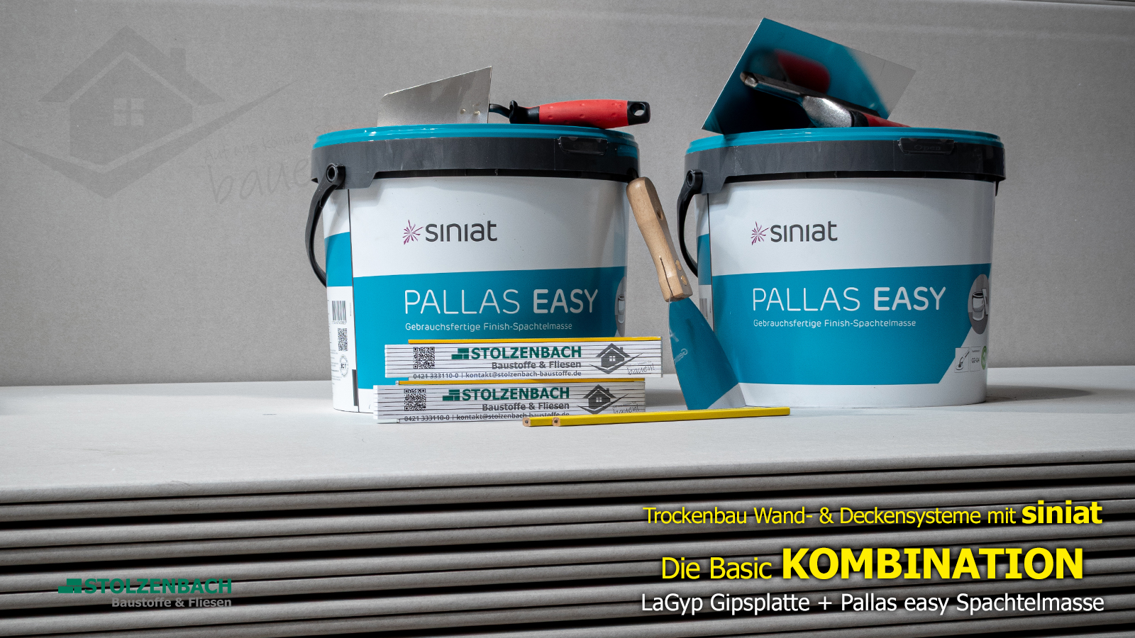 Siniat EASY Mix Spachtelmasse und LaGyp Gipsplatten für Trockenbau Wand- und Deckensysteme bei Stolzenbach Baustoffe Bremen