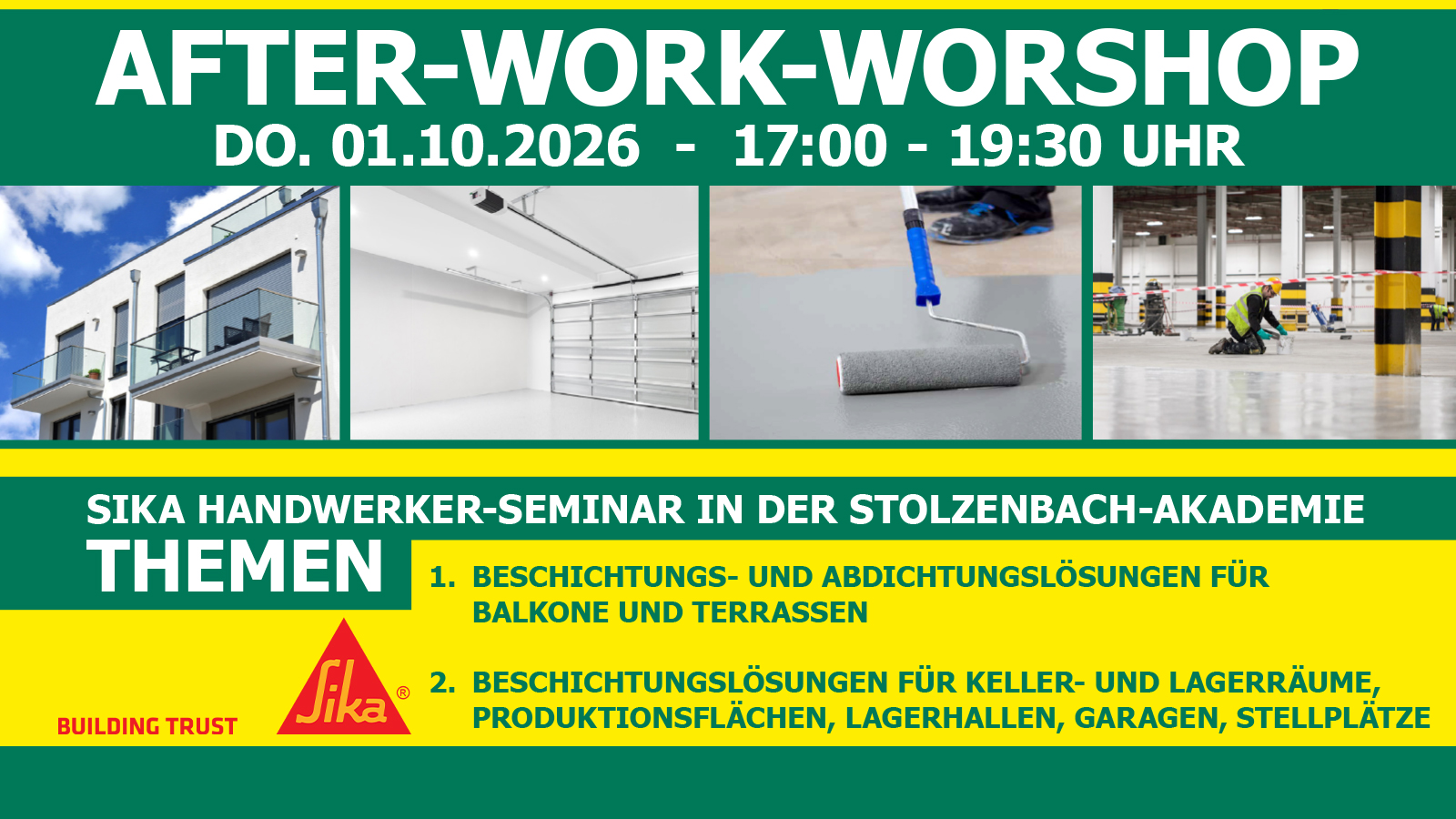 SIKA Handwerker-Seminar in der Stolzenbach-Akademie in Bremen
